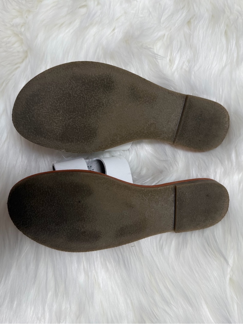 White Cut-Out Jenny Slide Sandals - Picture 4 of 5
